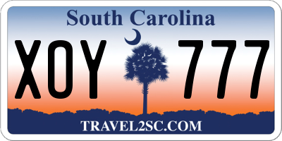 SC license plate XOY777