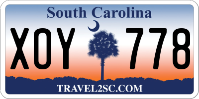 SC license plate XOY778