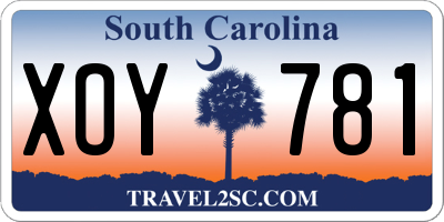 SC license plate XOY781