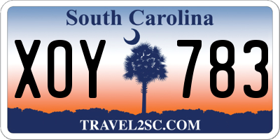 SC license plate XOY783