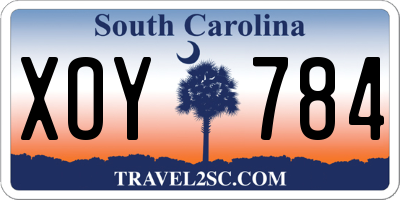 SC license plate XOY784