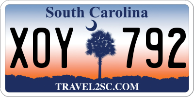 SC license plate XOY792