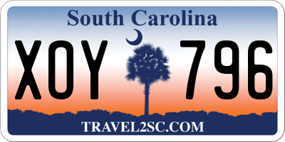 SC license plate XOY796