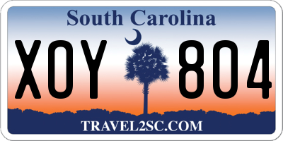 SC license plate XOY804