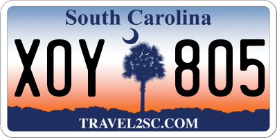 SC license plate XOY805