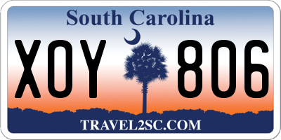 SC license plate XOY806