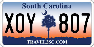 SC license plate XOY807