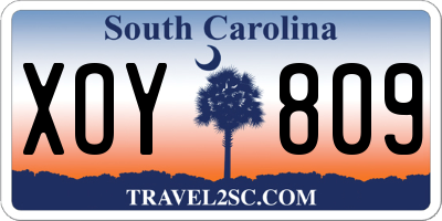 SC license plate XOY809