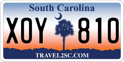SC license plate XOY810