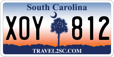 SC license plate XOY812
