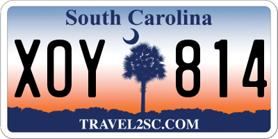 SC license plate XOY814