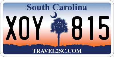 SC license plate XOY815