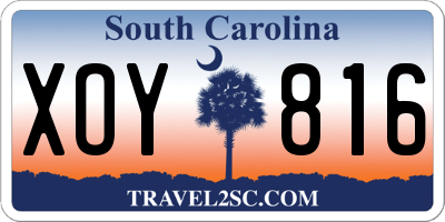 SC license plate XOY816