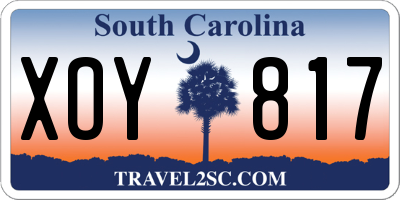 SC license plate XOY817