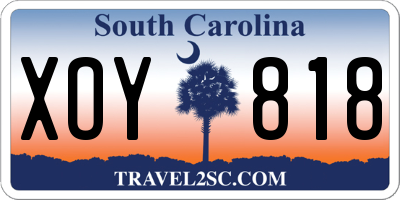 SC license plate XOY818