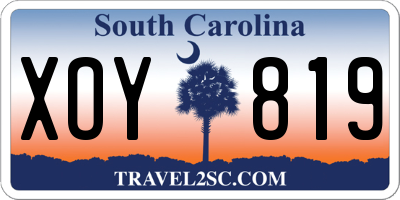 SC license plate XOY819