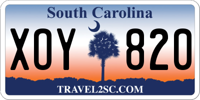 SC license plate XOY820