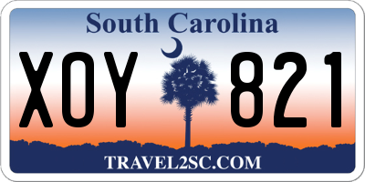 SC license plate XOY821