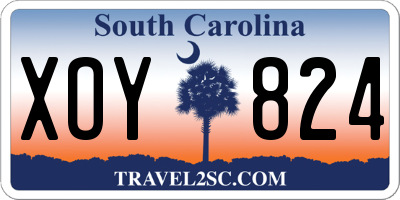 SC license plate XOY824