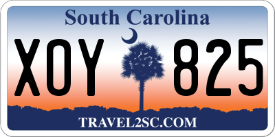SC license plate XOY825