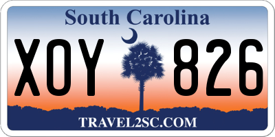SC license plate XOY826