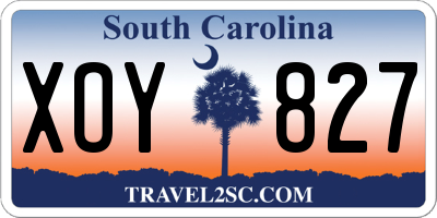 SC license plate XOY827