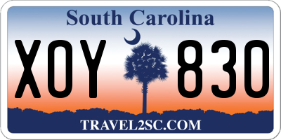 SC license plate XOY830