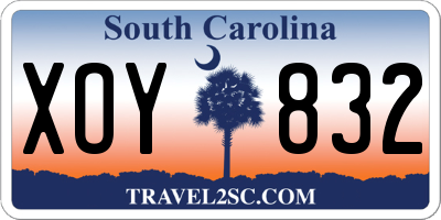 SC license plate XOY832