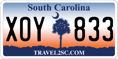 SC license plate XOY833