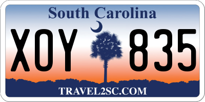 SC license plate XOY835