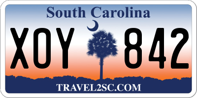 SC license plate XOY842