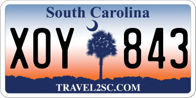 SC license plate XOY843