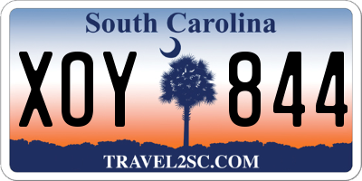 SC license plate XOY844