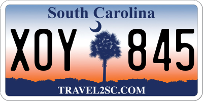 SC license plate XOY845