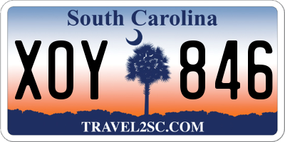 SC license plate XOY846