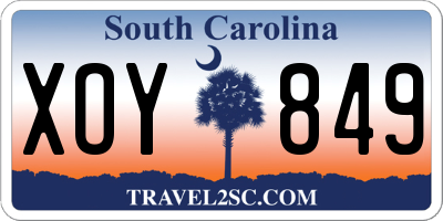 SC license plate XOY849