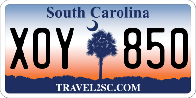 SC license plate XOY850