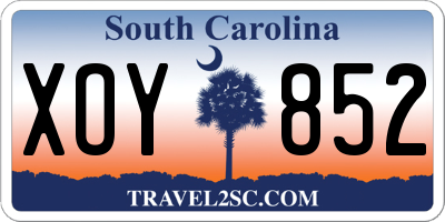SC license plate XOY852