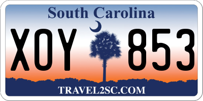 SC license plate XOY853