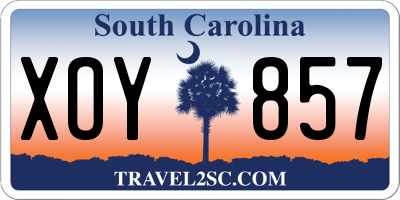 SC license plate XOY857