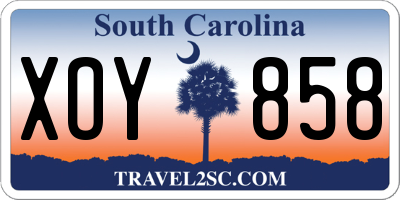 SC license plate XOY858