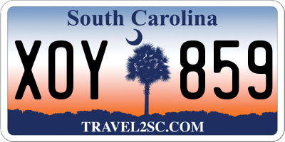 SC license plate XOY859