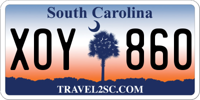 SC license plate XOY860