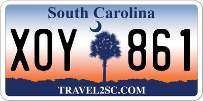 SC license plate XOY861