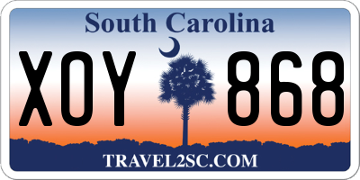 SC license plate XOY868