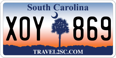 SC license plate XOY869
