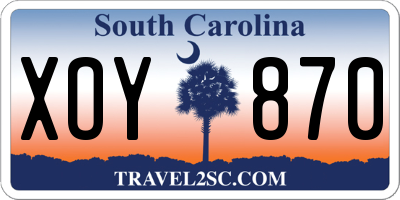 SC license plate XOY870