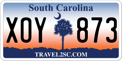 SC license plate XOY873