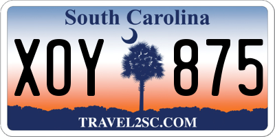 SC license plate XOY875