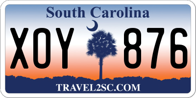 SC license plate XOY876